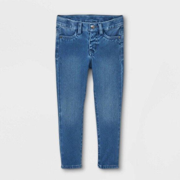 Cat & Jack Toddler Girls Mid-Rise Denim Jeggings Medium Wash 5T - Picture 1 of 4